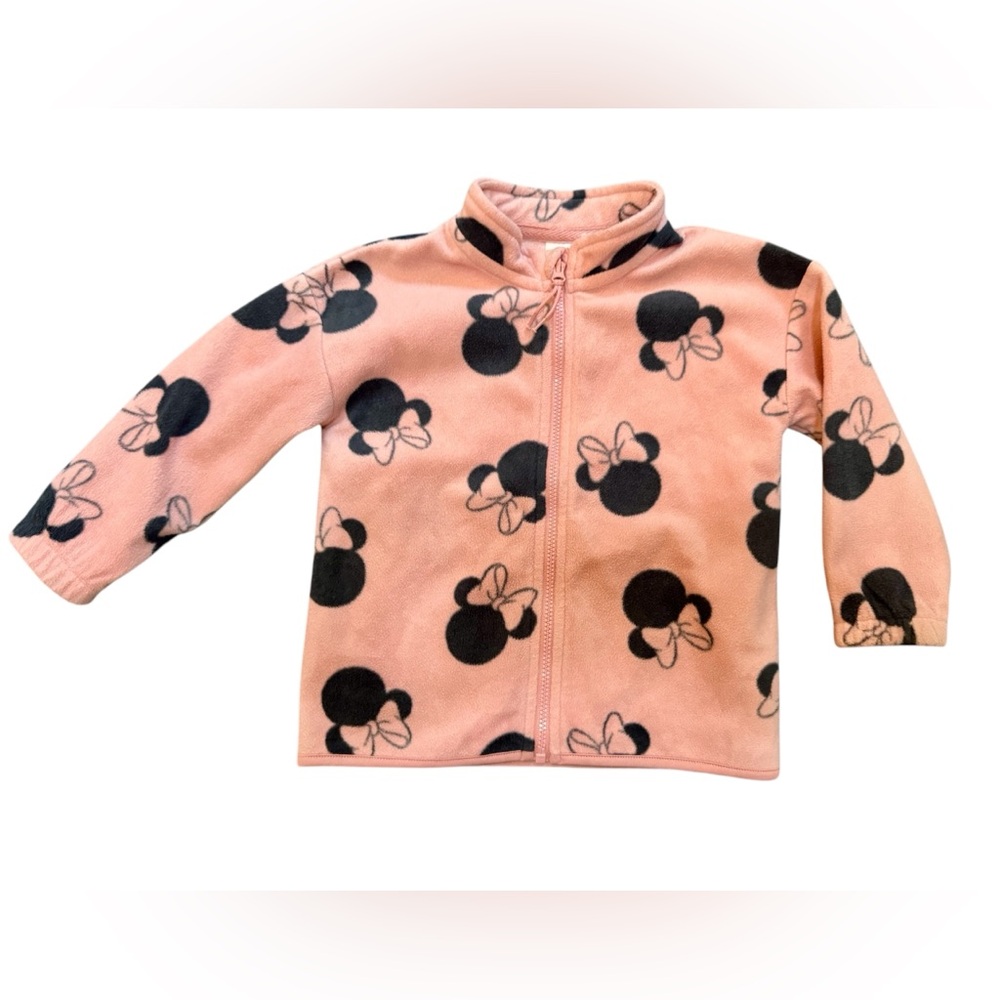 H&M Disney Pink Fleece Jacket with Minnie Mouse Print